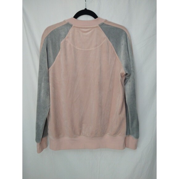 Calvin Klein Full-Zip Velour Hooded Track Jacket *Flaw Pink/Gray Size M Soft! - Picture 2 of 15
